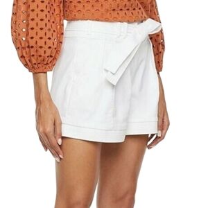 Ryegrass Women's Denim White Pleated Belted Short NWOT